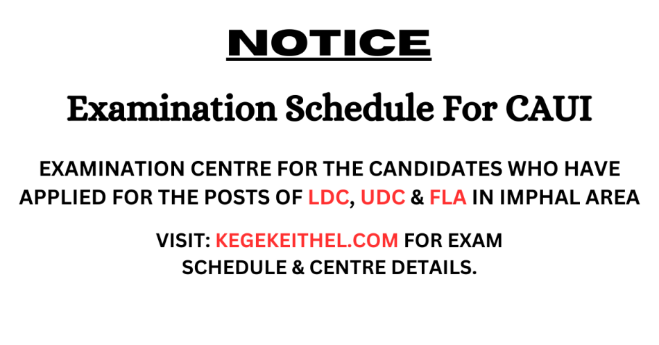 EXAMINATION SCHEDULED FOR CAUI